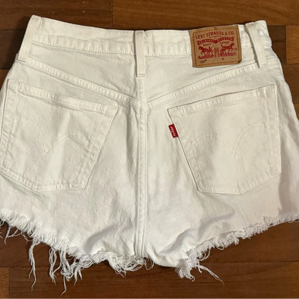 Levi Strauss White Denim Shorts